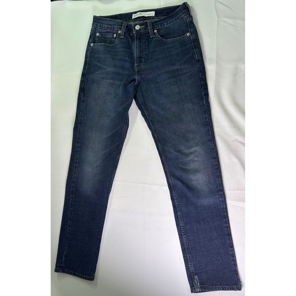 Signature Levi Strauss S37 Slim Jeans Men 29x30 Blue Denim Stretch Casual Modern